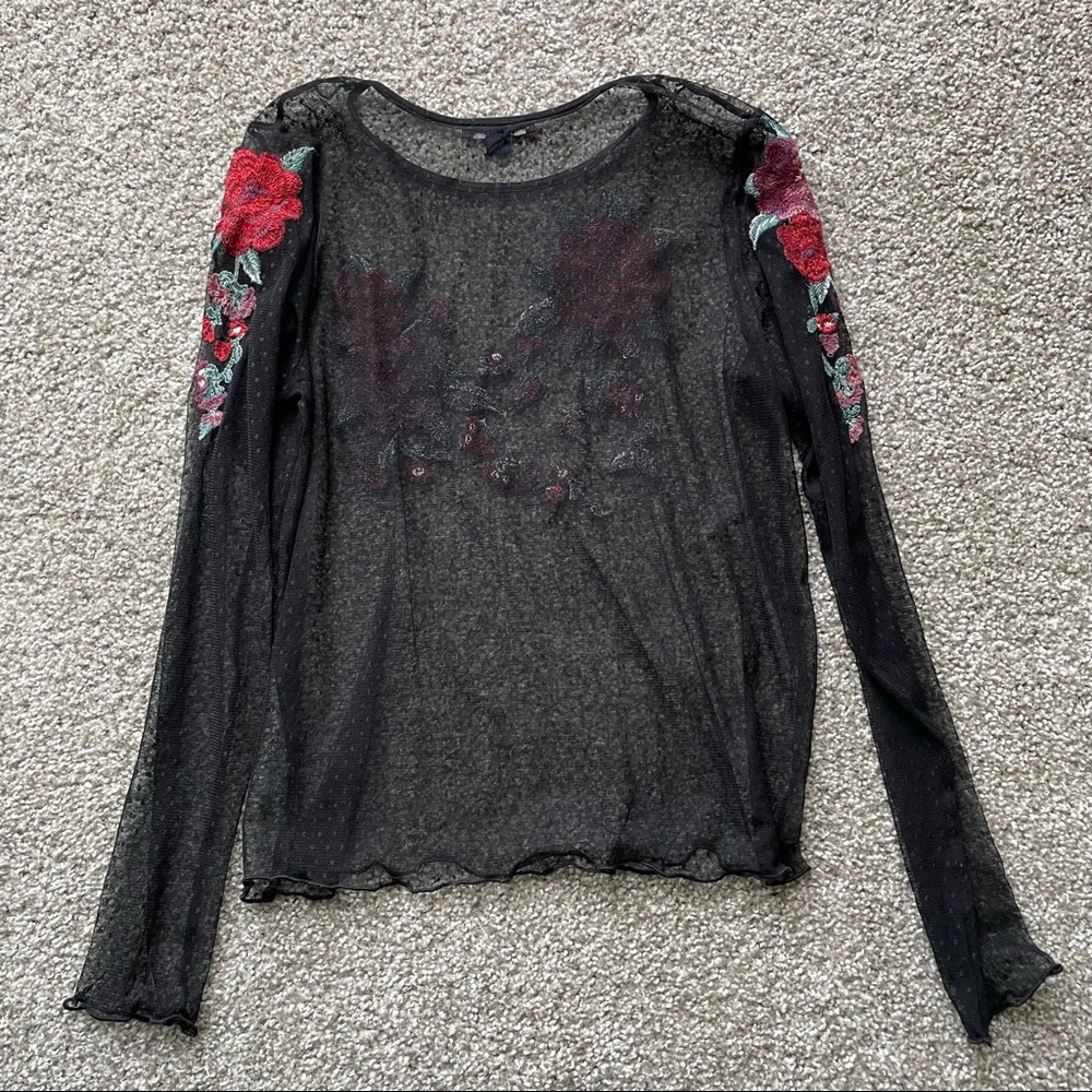 Floral Mesh Top - Picture 2 of 4